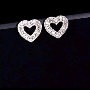 Sparkling White Sapphire Sterling Silver Earrings